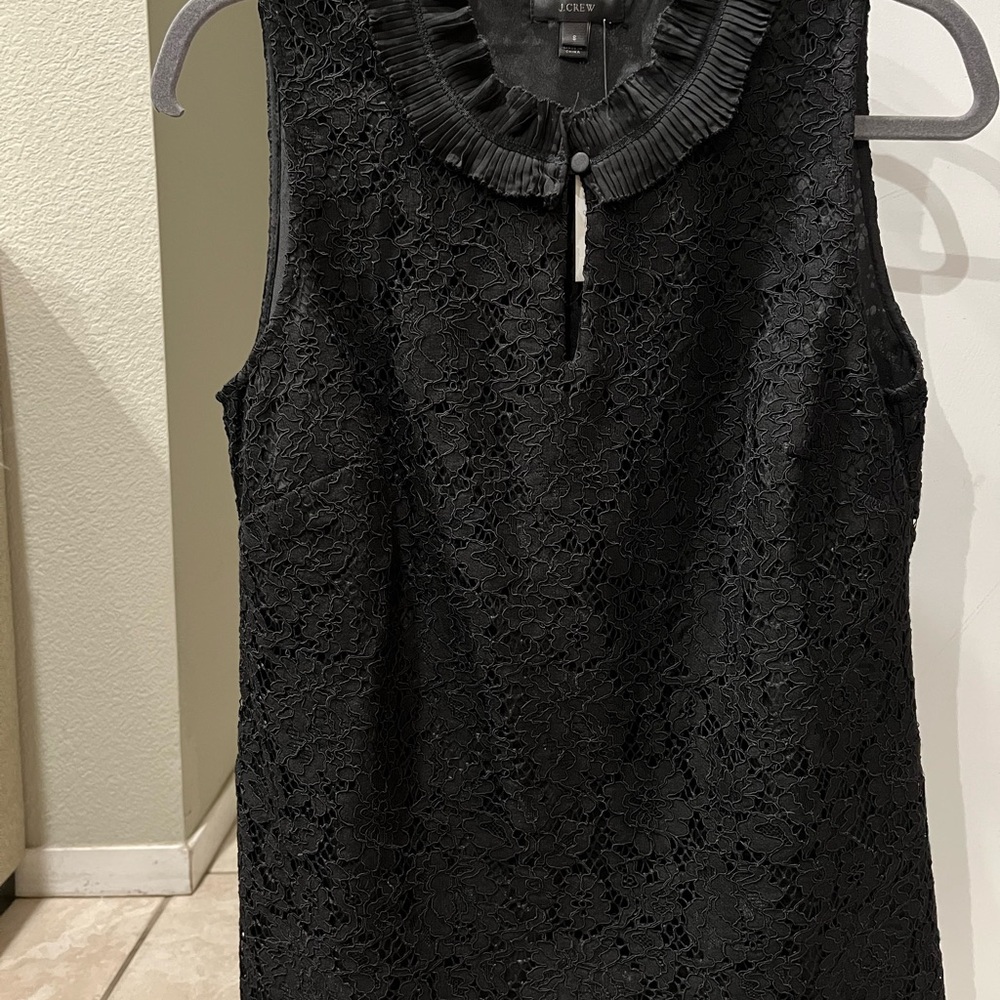 Elegant Black Lace Sleeveless Top by J Crew